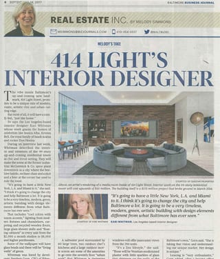 Baltimore Business Journal - Kari Whitman Interior Design